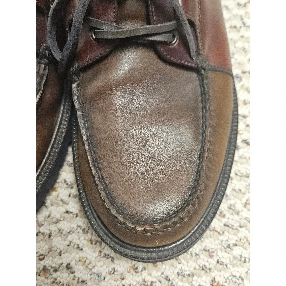 Cole Haan Country Mens Brown Leather Boat Shoes Handsewn Moc Toe Loafers Flex